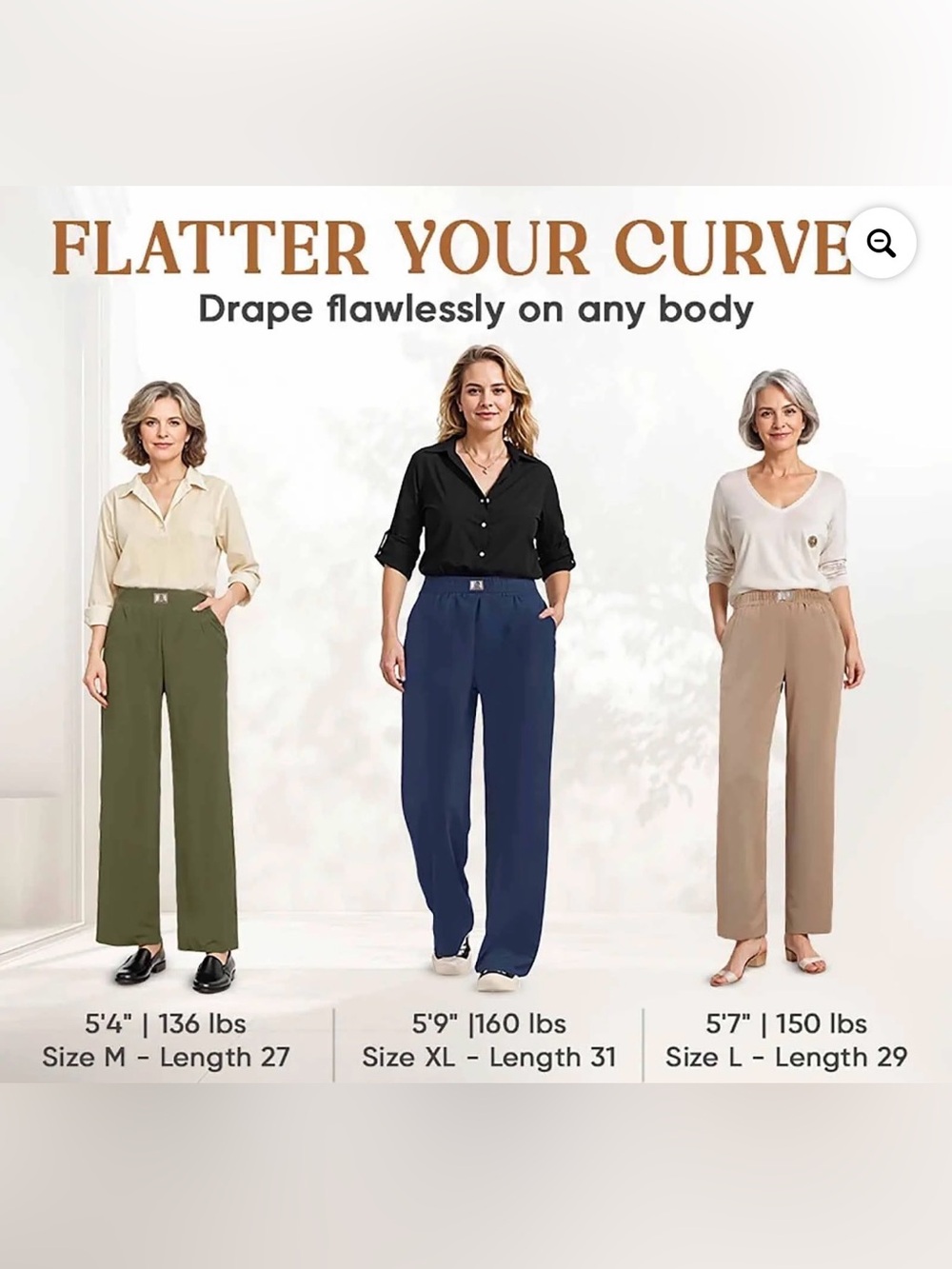 GlamorEase Perfect Drape High Rise For Women Over 50 - Picture 2 of 13